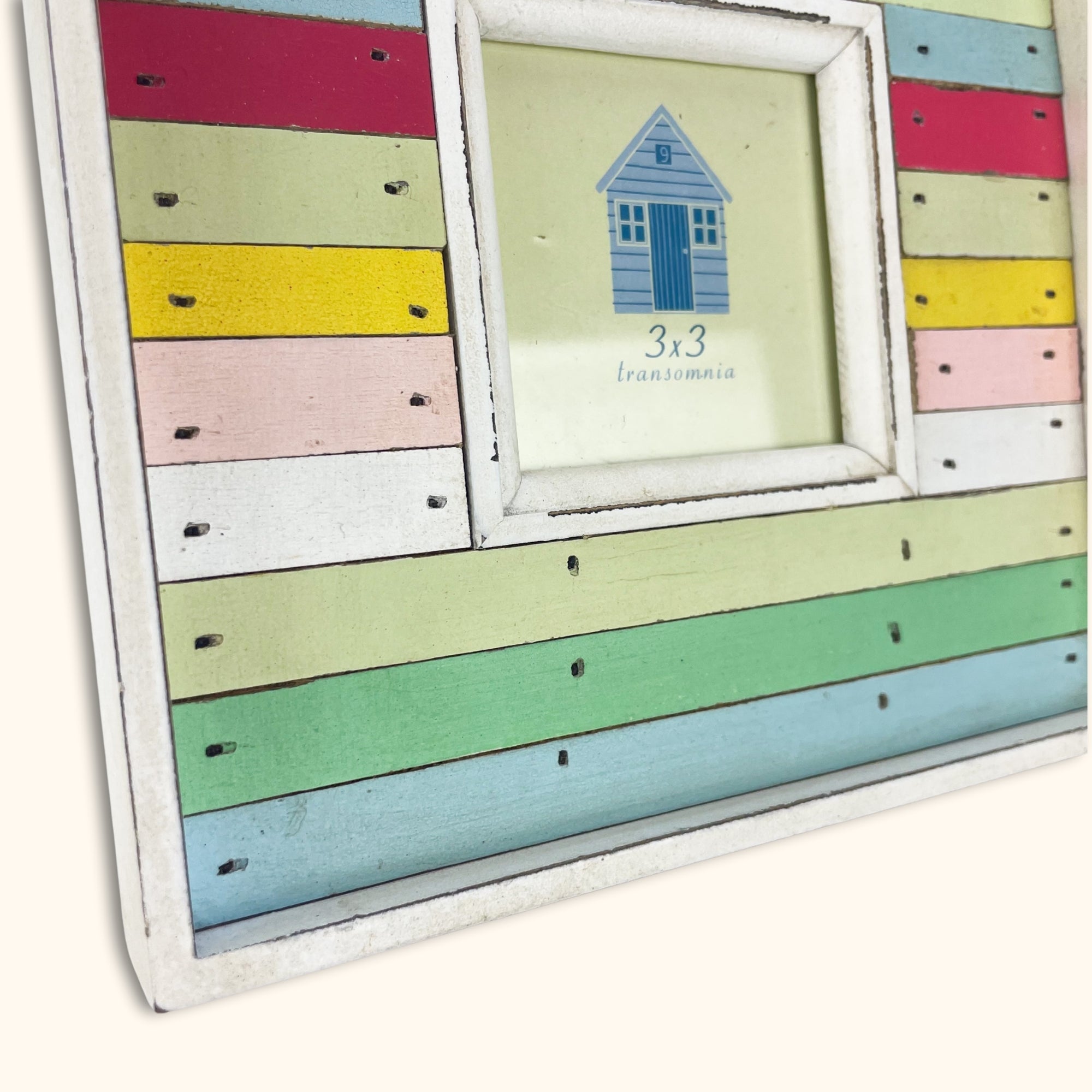 Striped Colourful Wooden Square Picture Frame - Sunshine Thrift - Frames