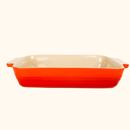 Le Creuset Volcanic Orange Stoneware Classic Rectangular Dish 25cm -  - Kitchenware