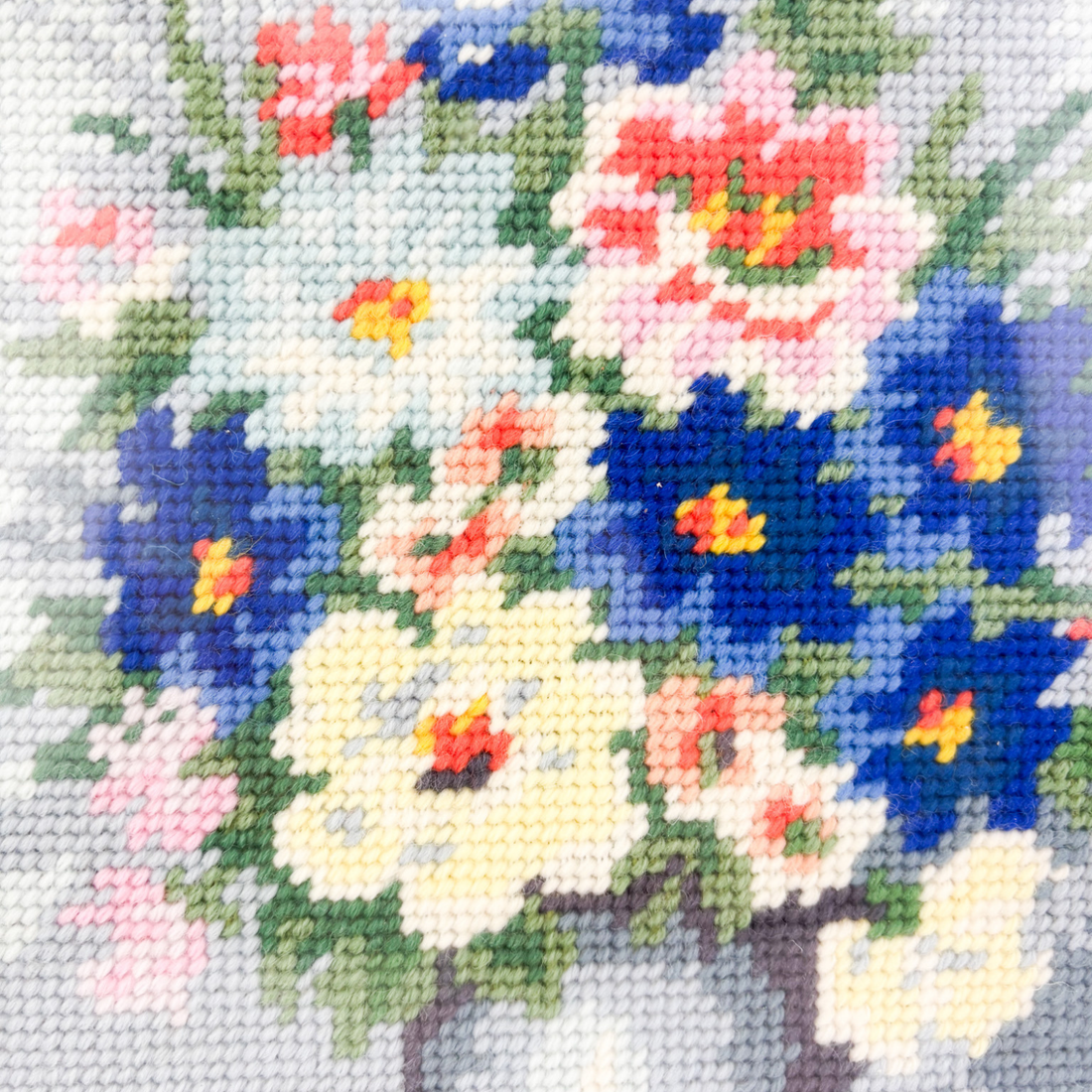 Floral Bouquet Framed Needlepoint Artwork Sunshine Thrift