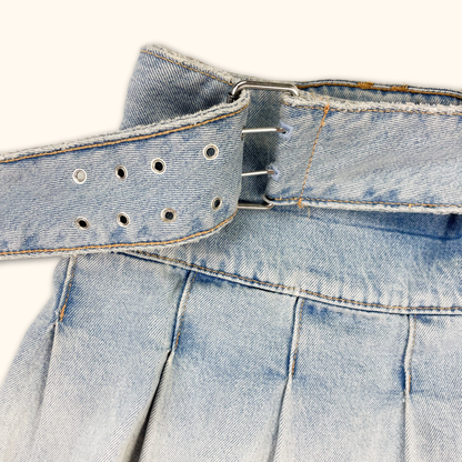 Zara Denim Pleated Mini Skirt - Size XL