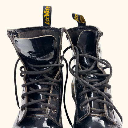 Dr Martens Black Patent Leather Boots - Size 5 Dr Martens