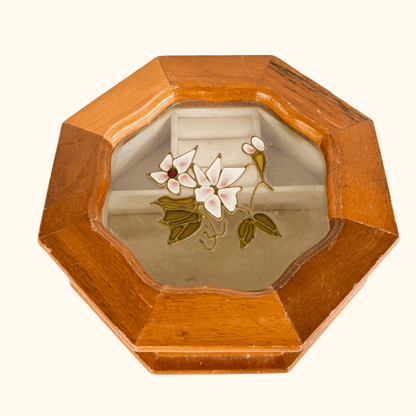 Mele Stained Glass Floral Wood Jewellery Box Mele