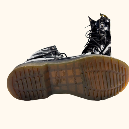 Dr Martens Black Patent Leather Boots - Size 5 Dr Martens