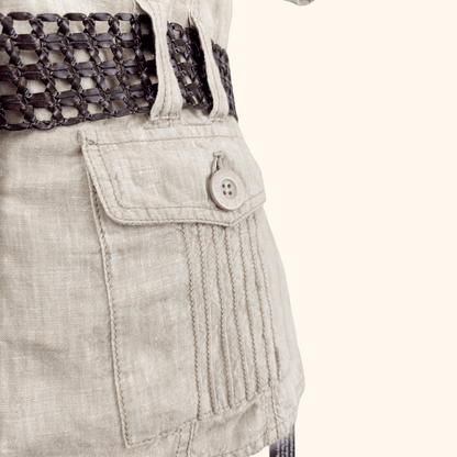 John Rocha Beige 100% Linen Short Sleeve Shirt - Size 10 John Rocha