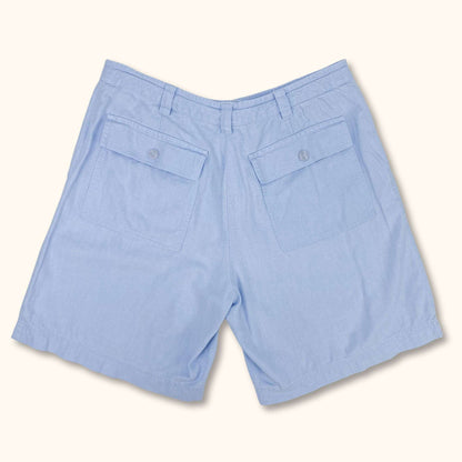 Light Blue Linen Blend Shorts - Size Medium