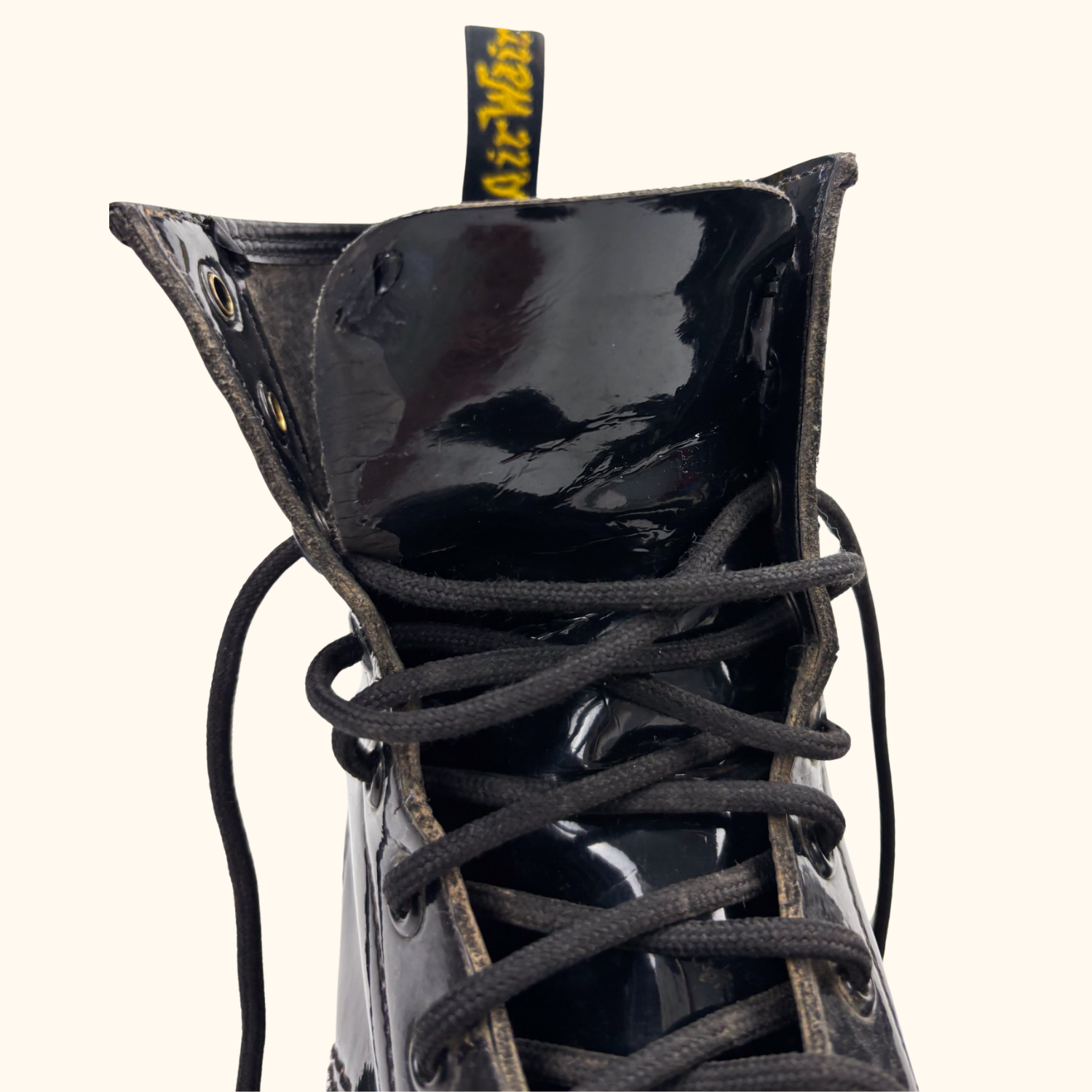 Dr Martens Black Patent Leather Boots - Size 5 Dr Martens