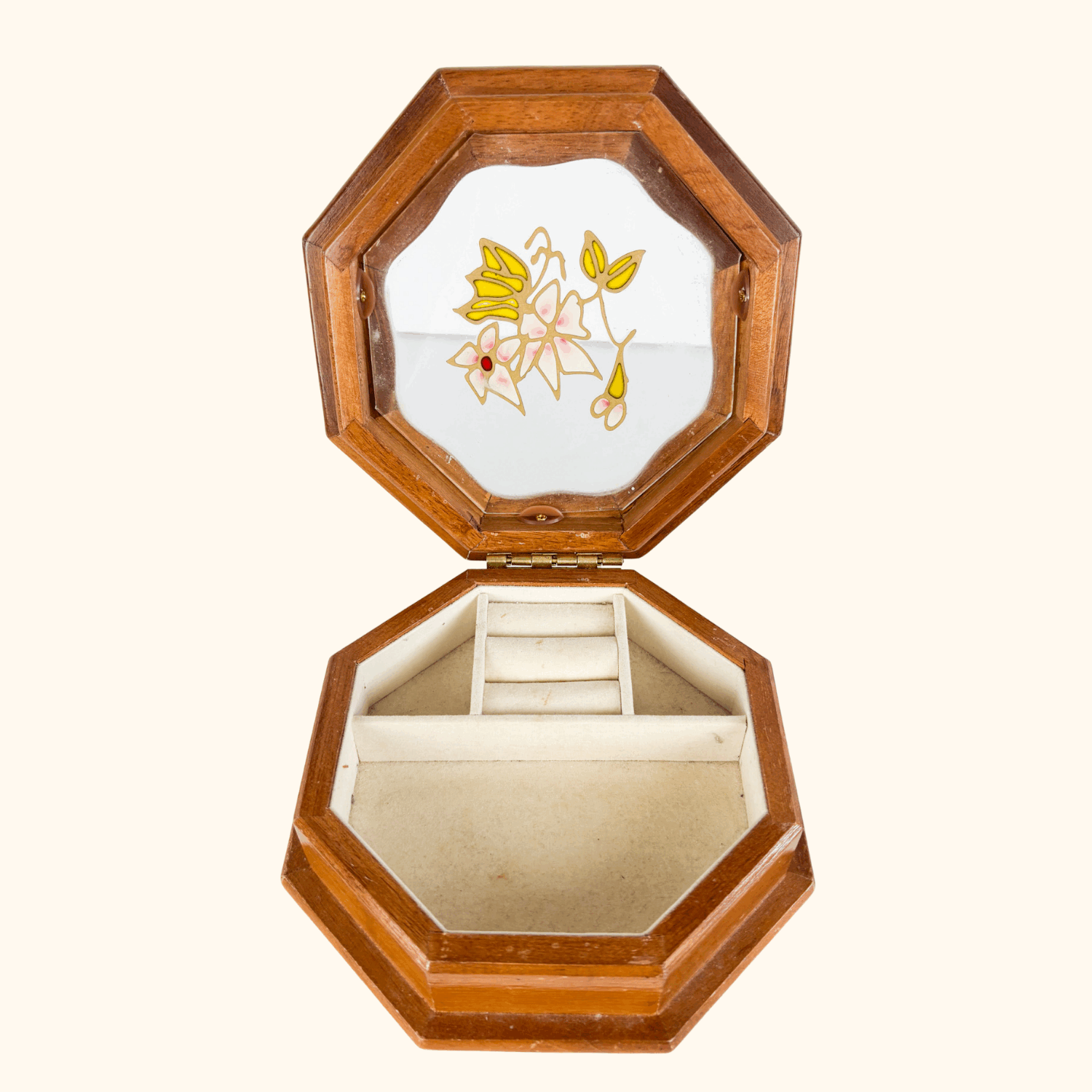 Mele Stained Glass Floral Wood Jewellery Box Mele