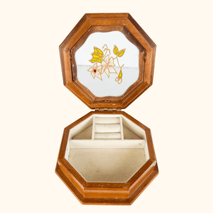 Mele Stained Glass Floral Wood Jewellery Box Mele