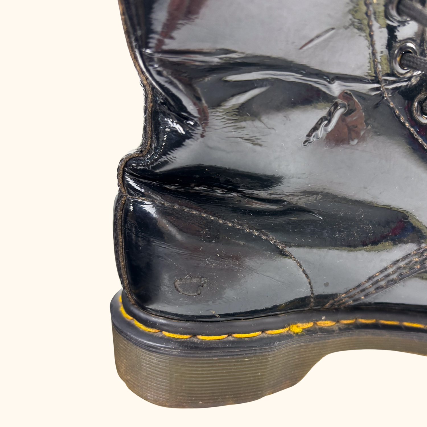 Dr Martens Black Patent Leather Boots - Size 5 Dr Martens