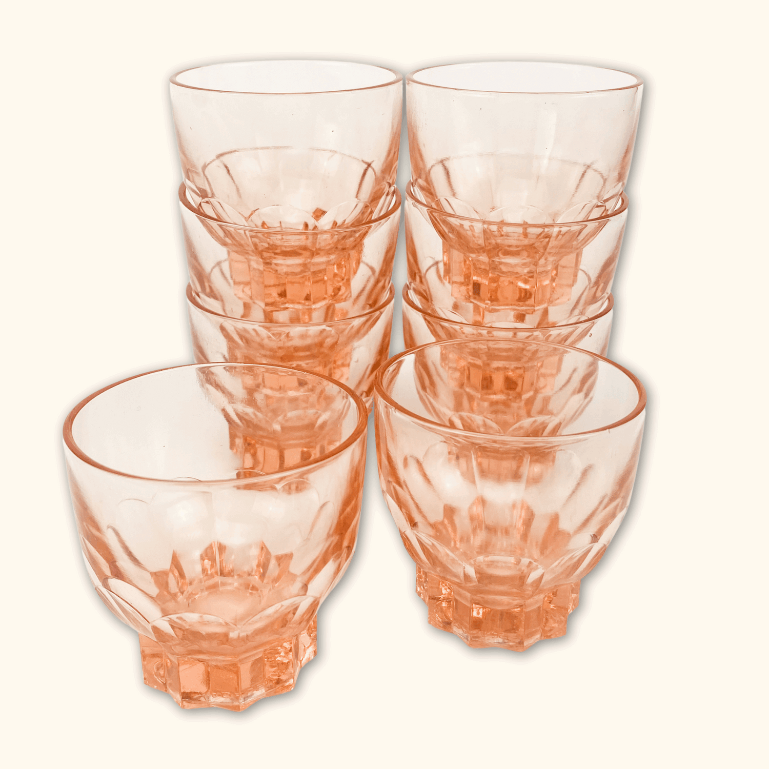 Vintage French Rose Pink Shot Glasses - Set of 4 -  - Kitchenware