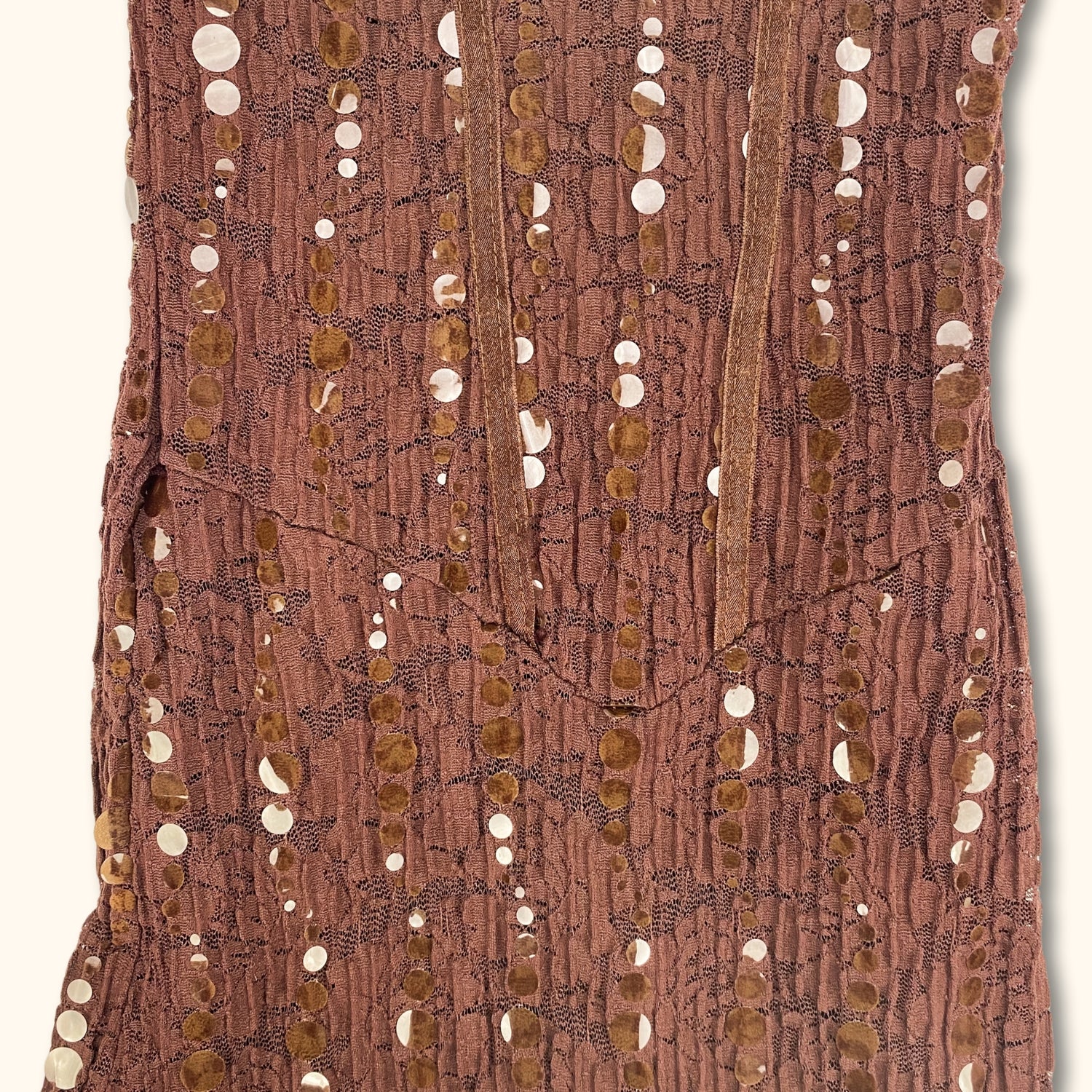 Y2K Brown Lace Midi Dress - Size Small -  - Dresses