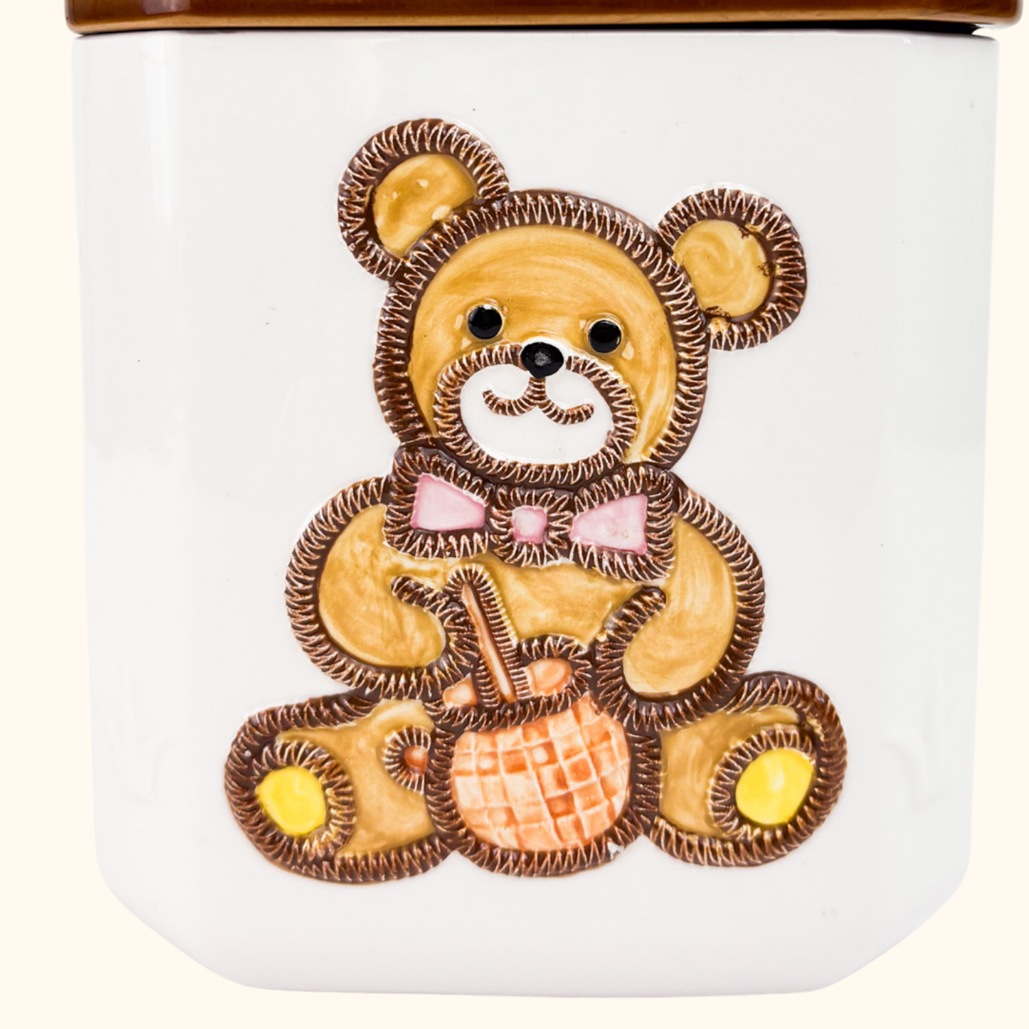 Japanese Made Ceramic Teddy Bear Cookie Jar Sunshine Thrift