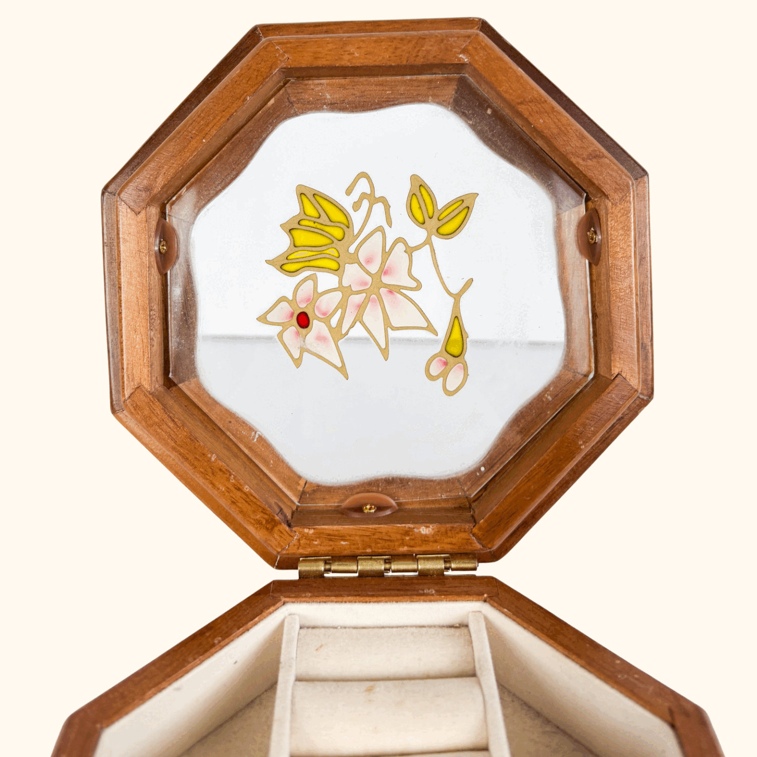 Mele Stained Glass Floral Wood Jewellery Box Mele