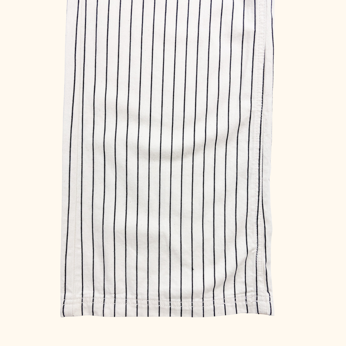 H&amp;M Cream Striped Elasticated Cotton Trousers - Size XS