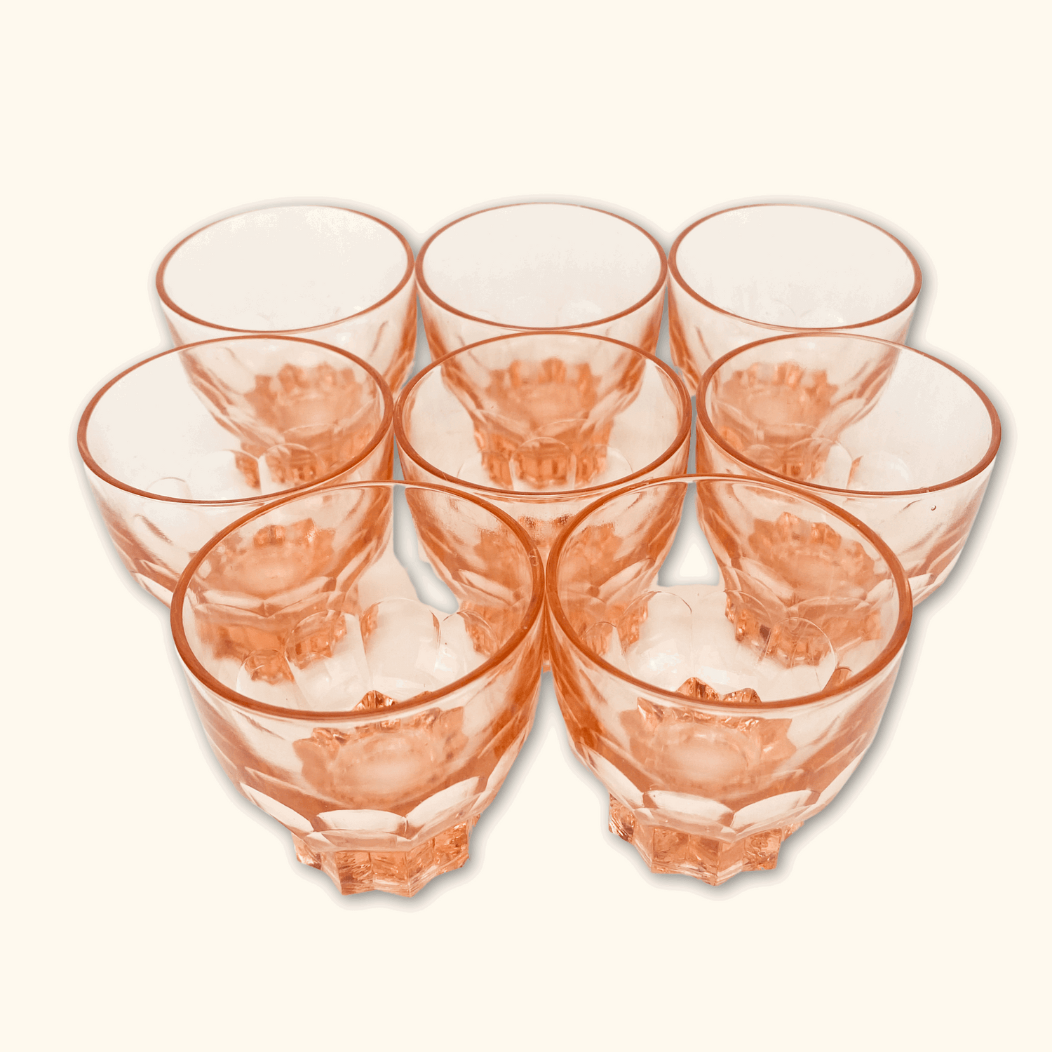 Vintage French Rose Pink Shot Glasses - Set of 4 -  - Kitchenware