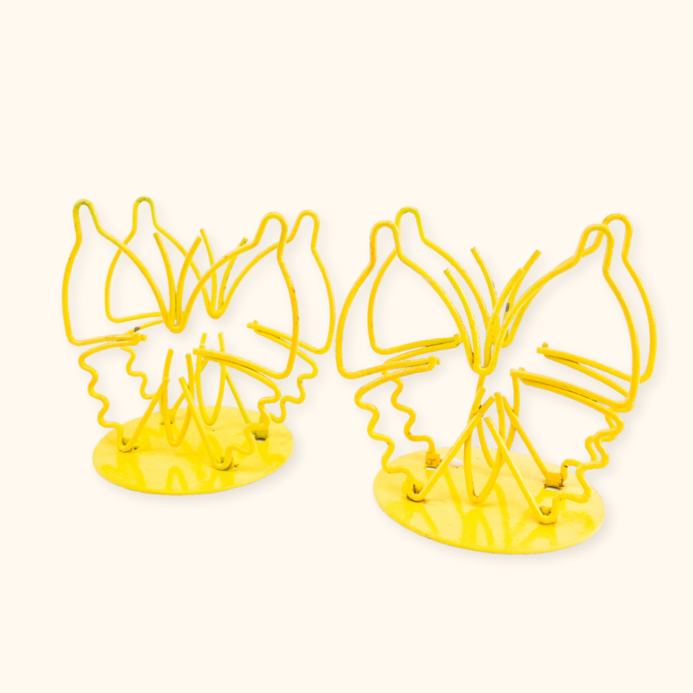 Yellow Butterfly Letter Rack Napkin Holder - Set of 2