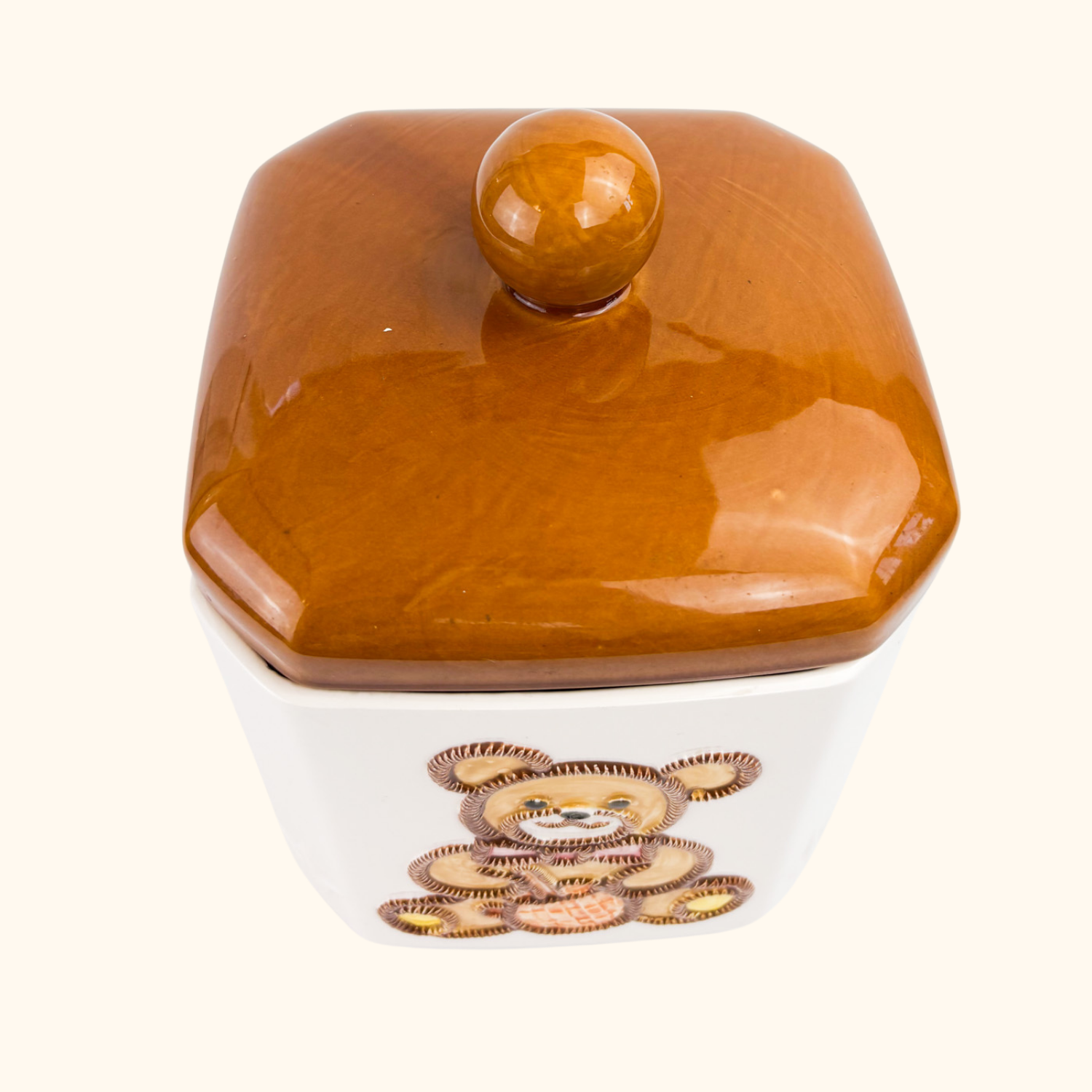 Japanese Made Ceramic Teddy Bear Cookie Jar Sunshine Thrift