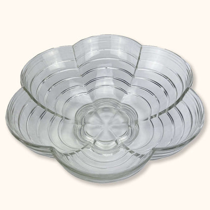 Clear Glass Flower Serving Bowls - Set of 5 - Sunshine Thrift - Kitchenware