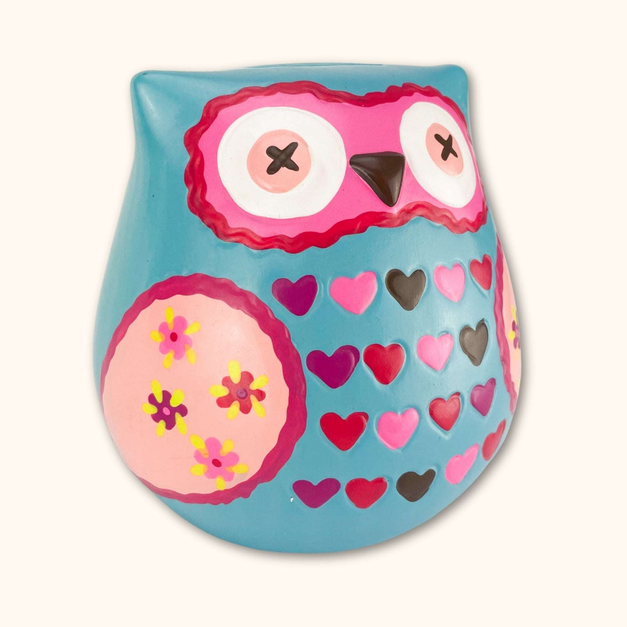 Blue and Pink Owl Shaped Unique Piggy Bank - Sunshine Thrift - Ornaments