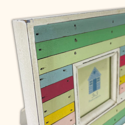 Striped Colourful Wooden Square Picture Frame - Sunshine Thrift - Frames