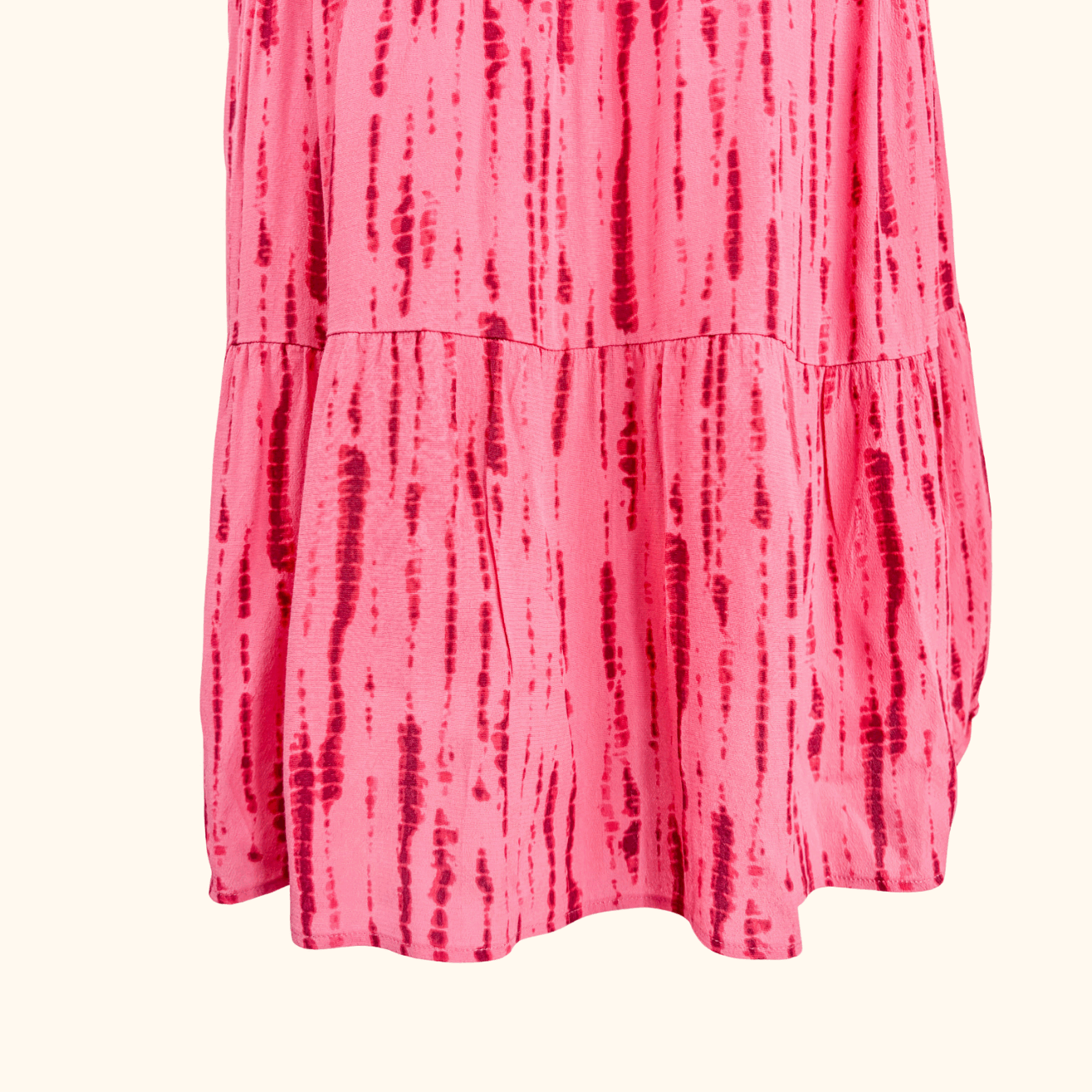 Hush Pink Red Tiered Mini Dress - Size 10 Hush