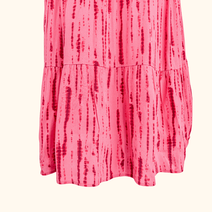 Hush Pink Red Tiered Mini Dress - Size 10 Hush
