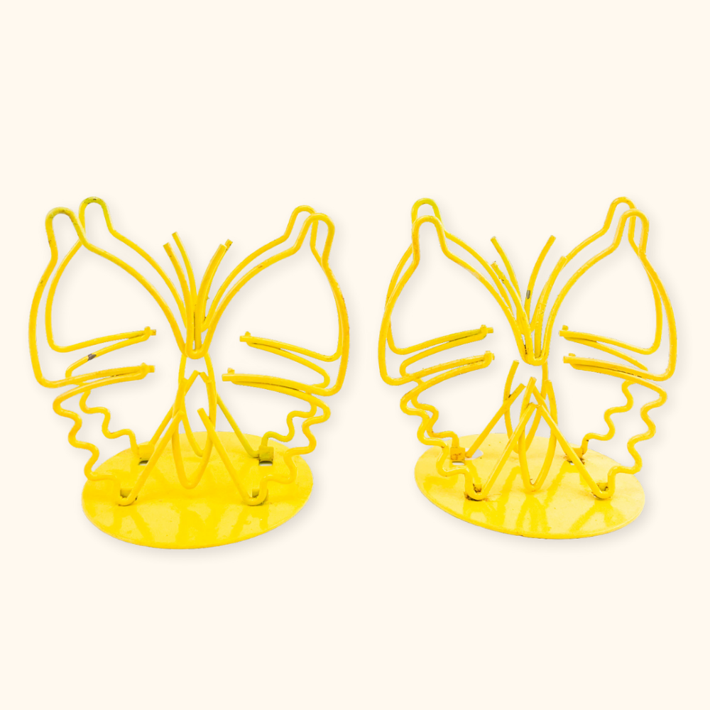 Yellow Butterfly Letter Rack Napkin Holder - Set of 2
