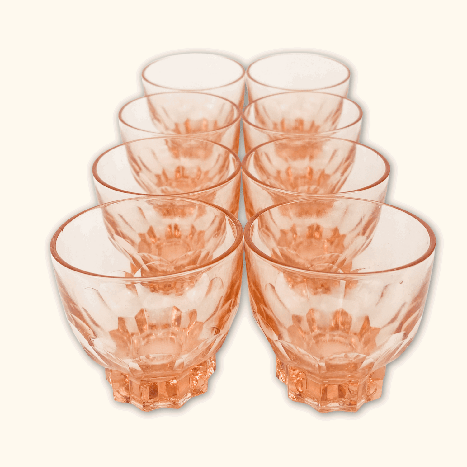 Vintage French Rose Pink Shot Glasses - Set of 4 -  - Kitchenware