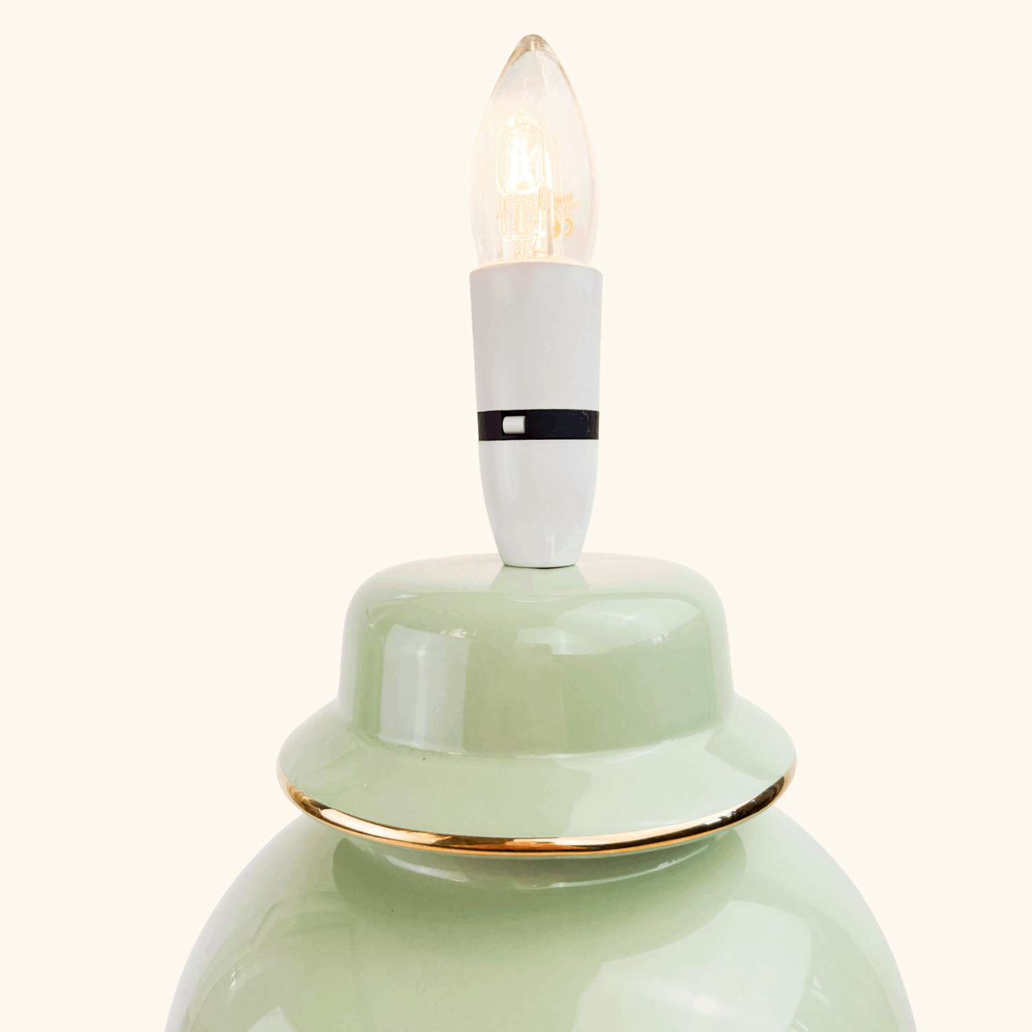 Large Mint Green Ceramic Jar Lamp Base Sunshine Thrift