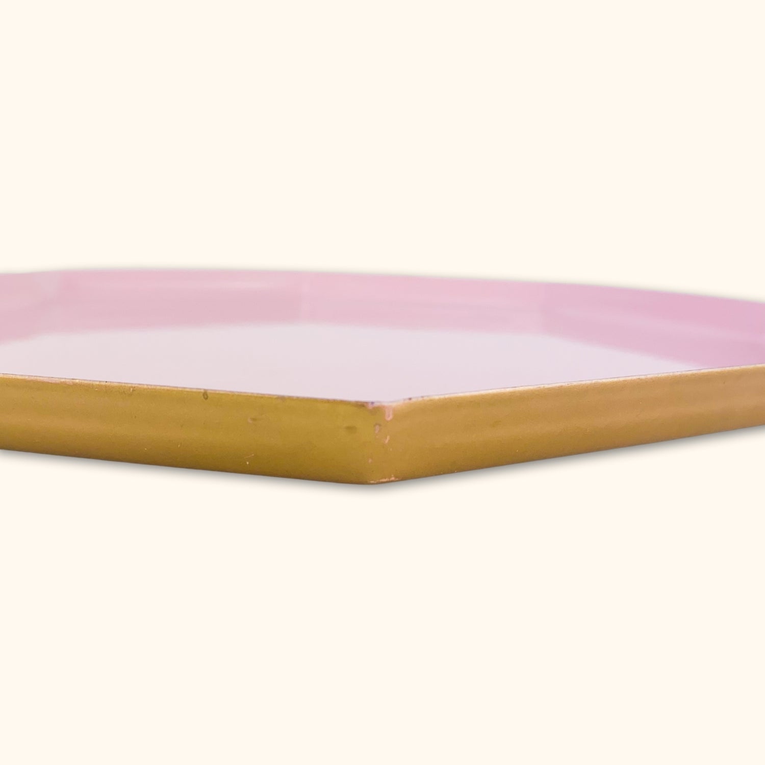 Pink Metal Octagon Tray -  - Vases