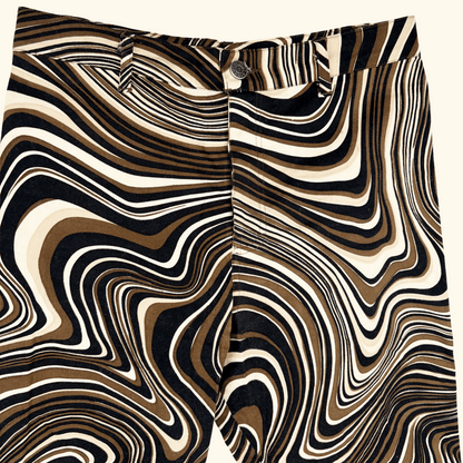 Motel Brown Swirl Marble High Waist Brown Jeans - Size Small