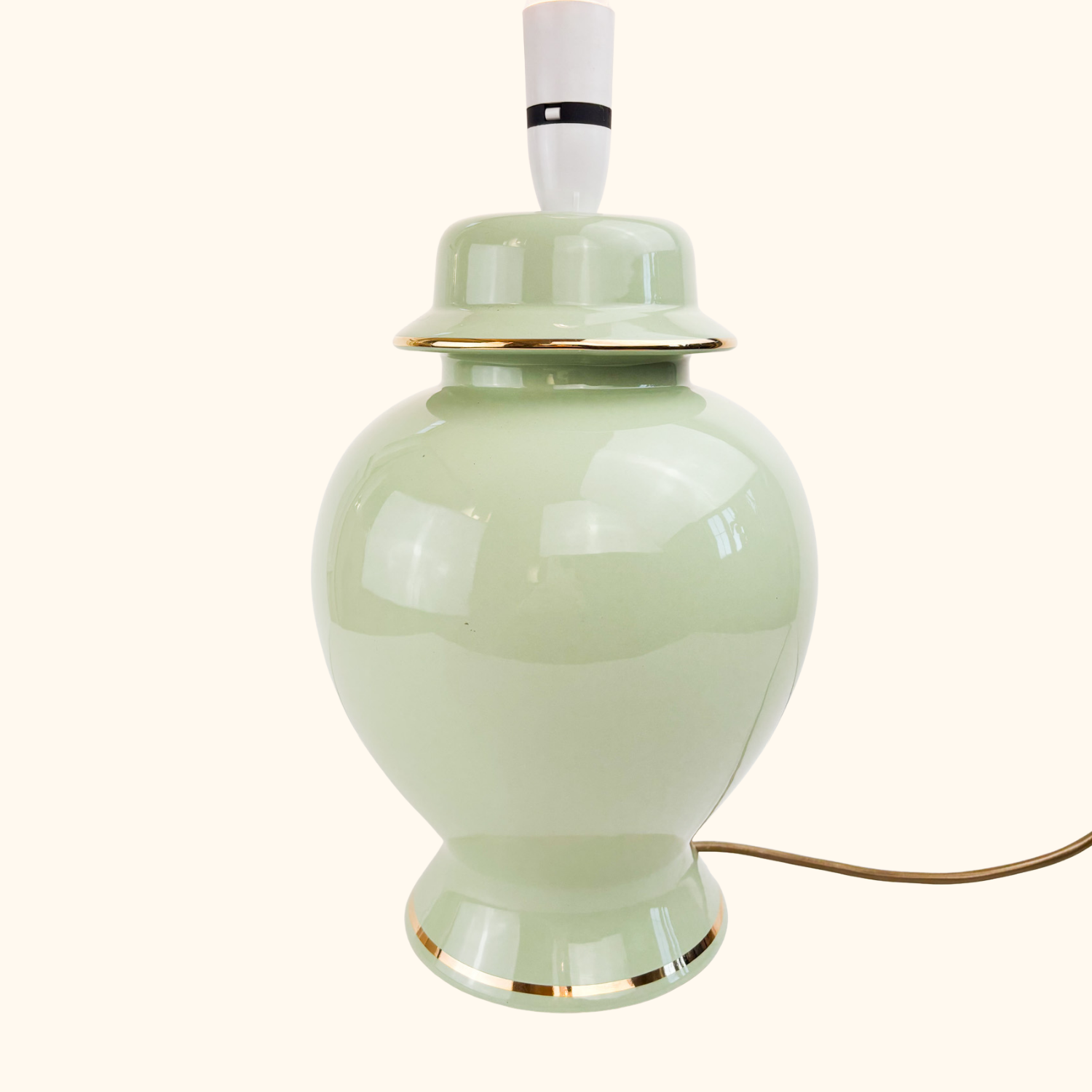 Large Mint Green Ceramic Jar Lamp Base Sunshine Thrift