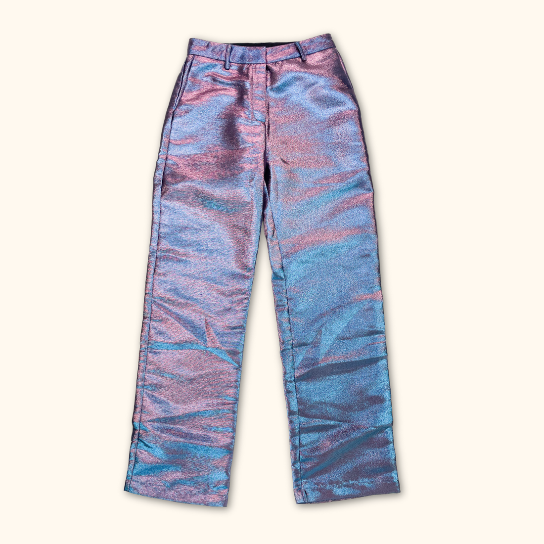 Jaded London Metallic Wide Leg Trousers - Size 6 Jaded London