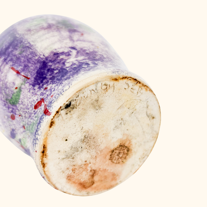 Purple Ceramic Hand Painted Splatter Vase Sunshine Thrift