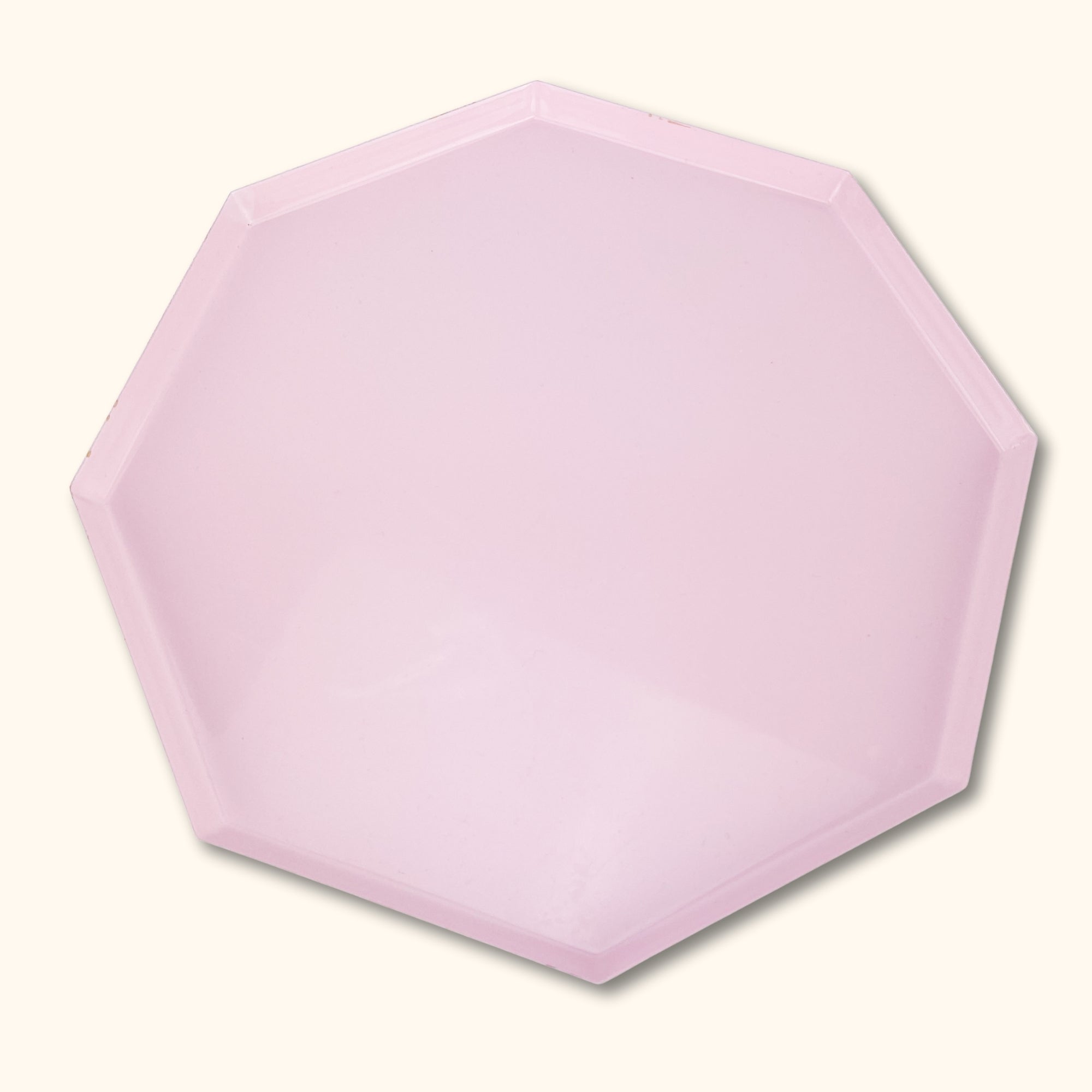 Pink Metal Octagon Tray -  - Vases