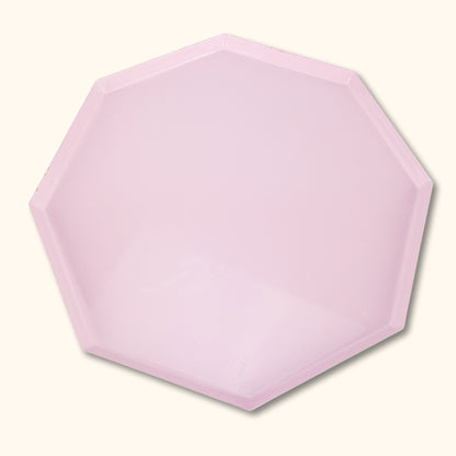 Pink Metal Octagon Tray -  - Vases