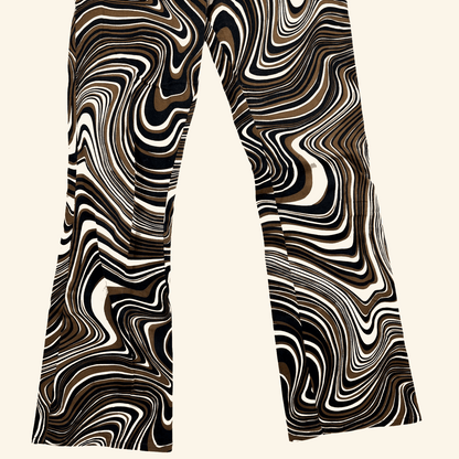 Motel Brown Swirl Marble High Waist Brown Jeans - Size Small