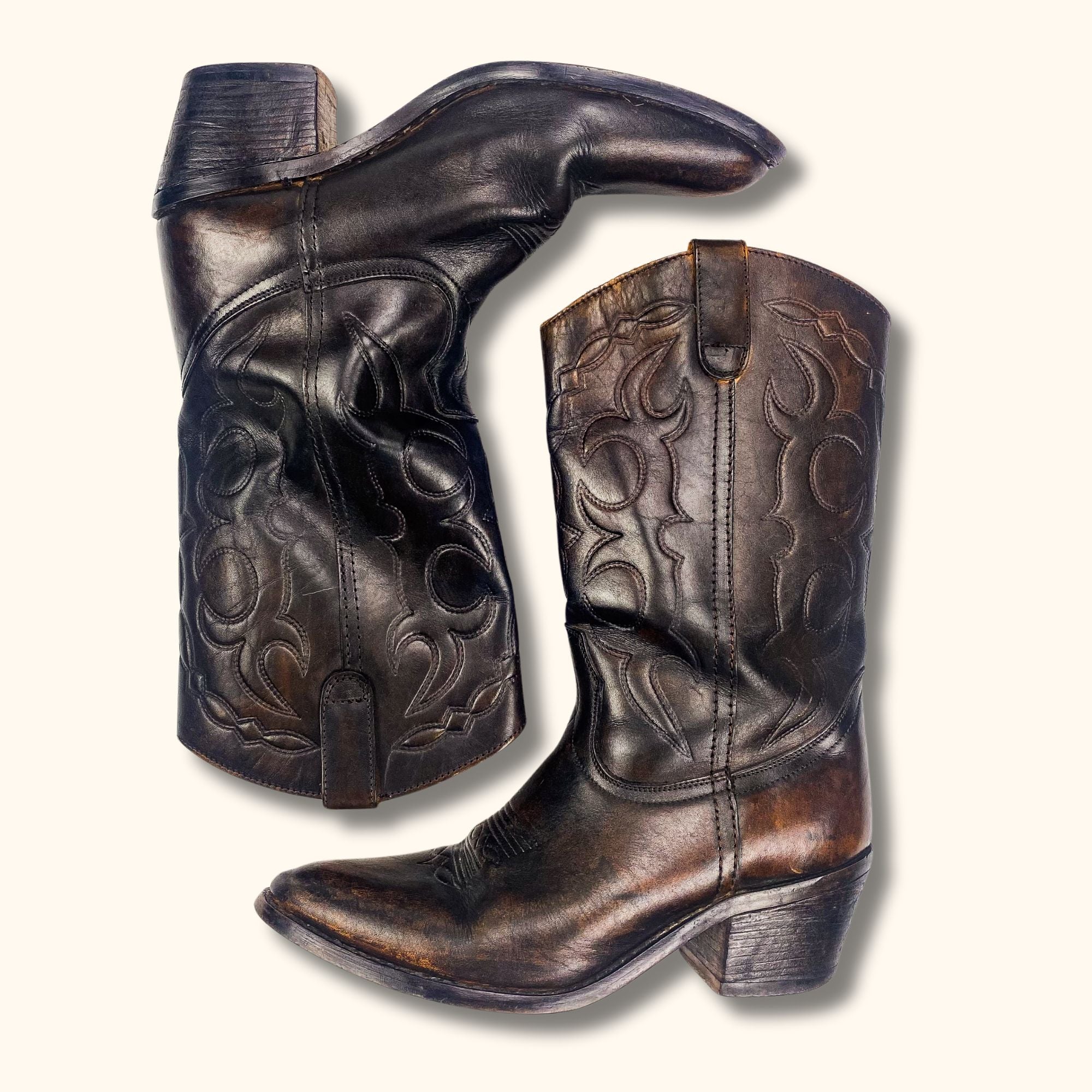 Vintage Brown Cowboy Western Boots - Size 6 -  - Shoes