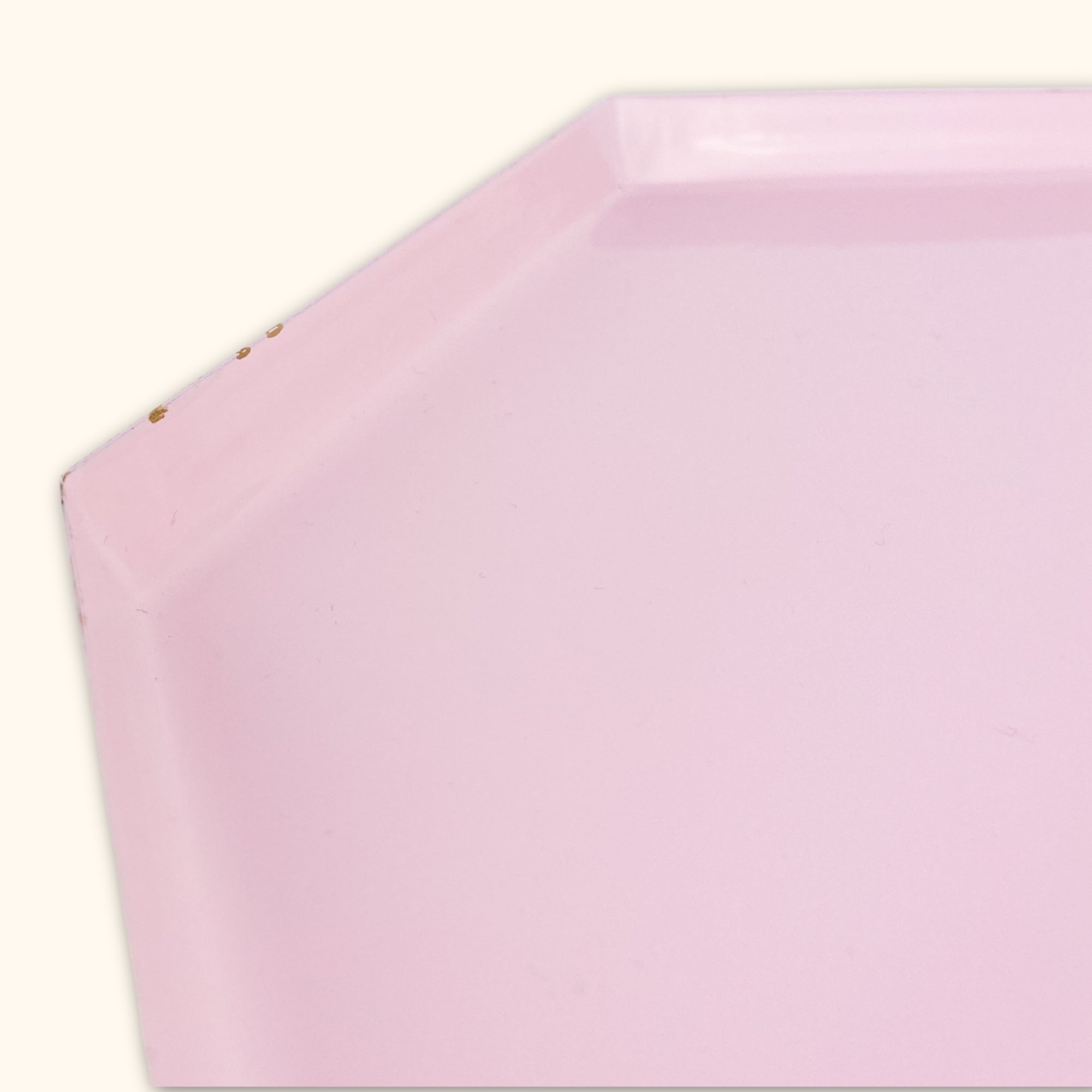 Pink Metal Octagon Tray -  - Vases