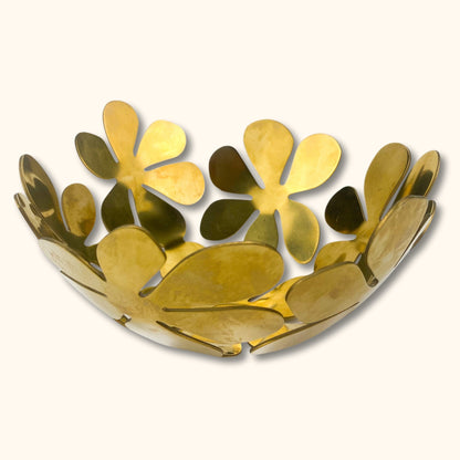 Vintage IKEA Brass Flower Fruit Bowl -  - Fruit Bowl