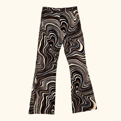 Motel Brown Swirl Marble High Waist Brown Jeans - Size Small