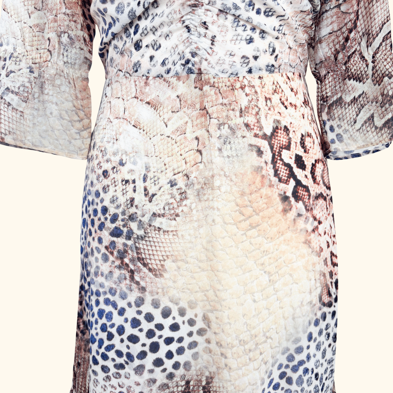 Sosandar Snake Print Cinch Waist Dress - Size 6 Sosandar