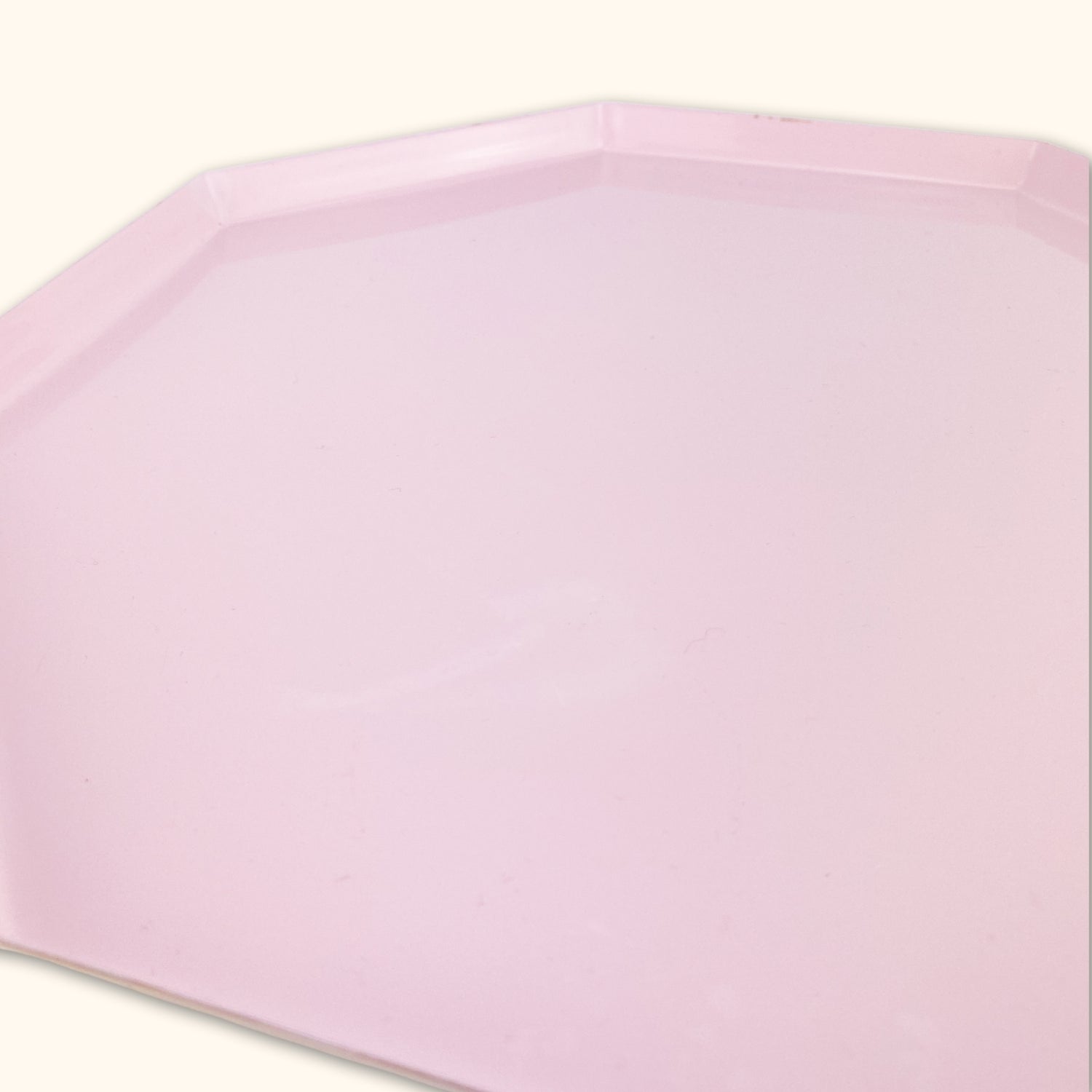 Pink Metal Octagon Tray -  - Vases