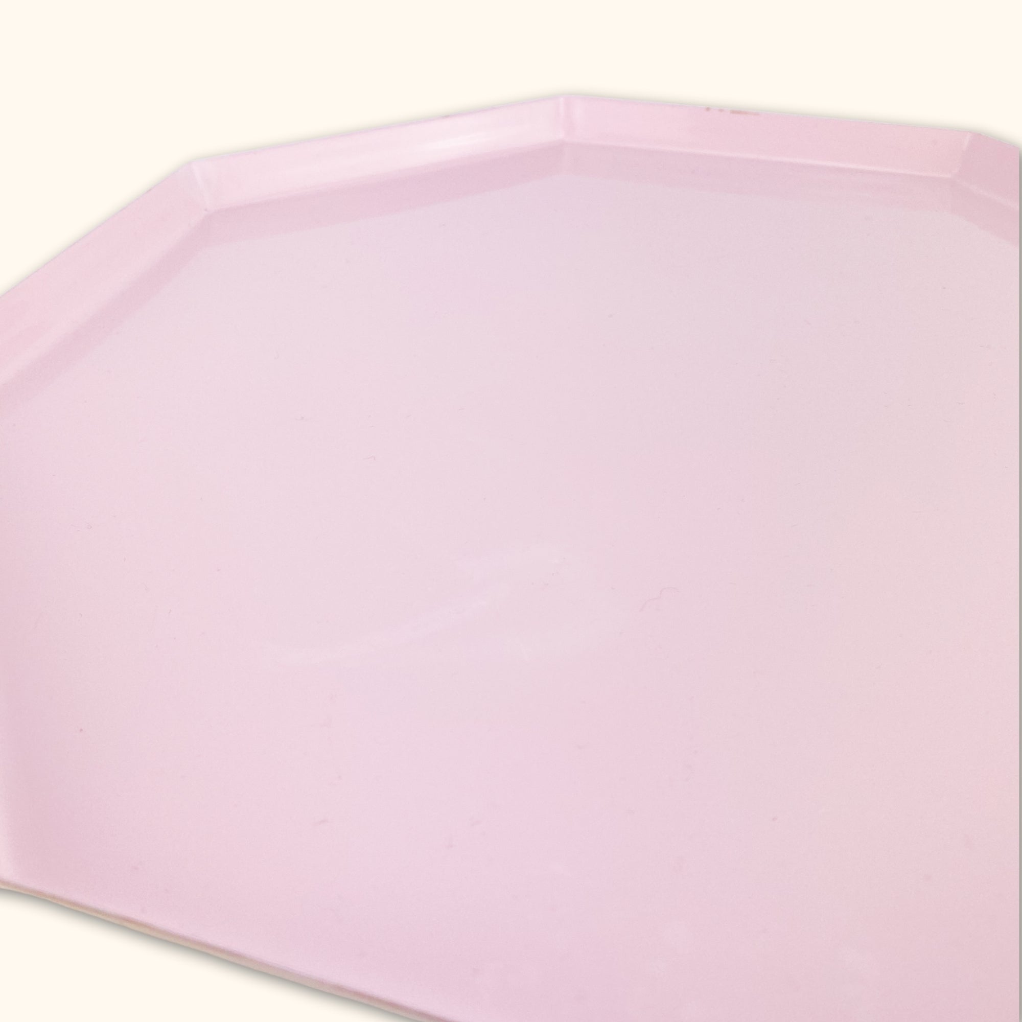 Pink Metal Octagon Tray -  - Vases