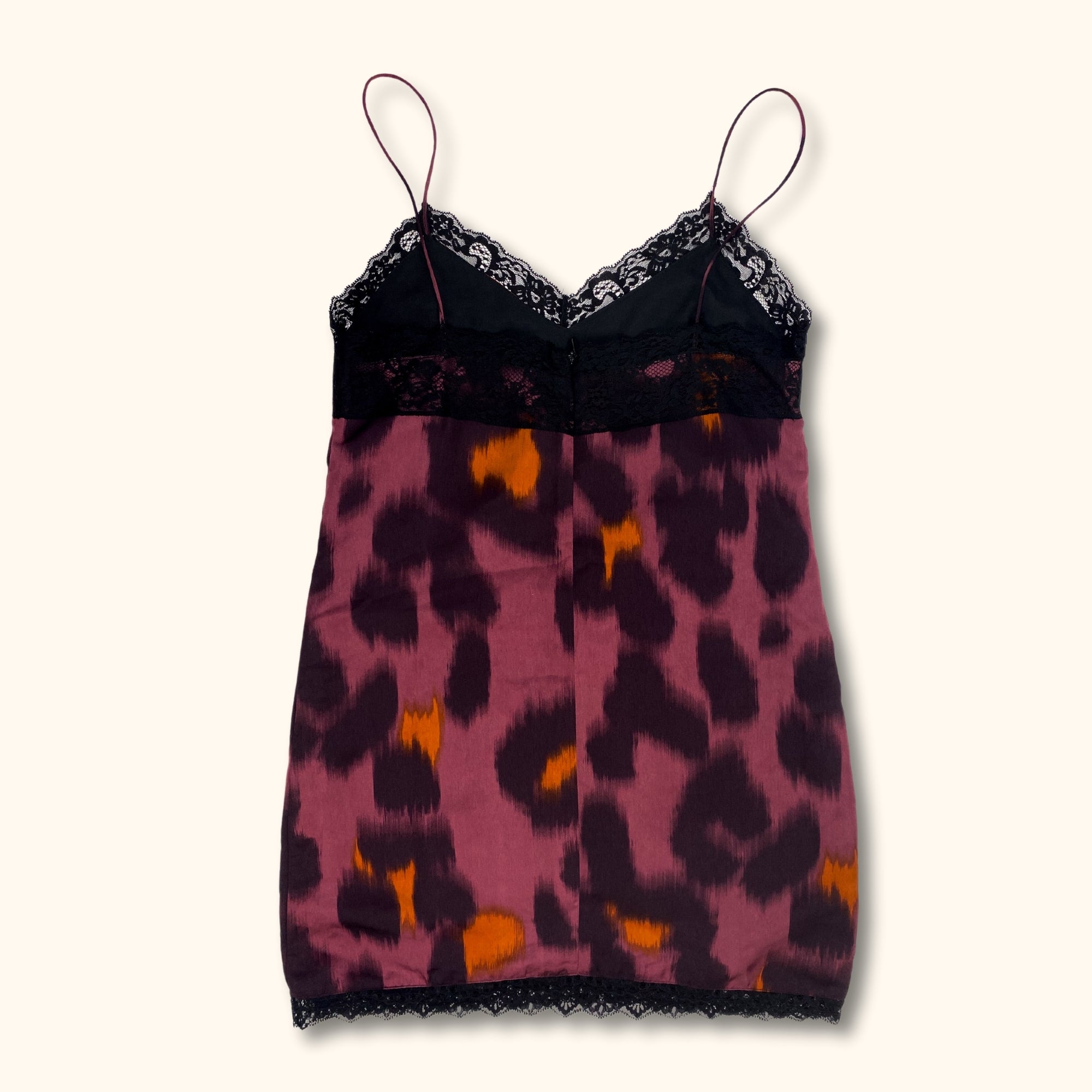 Zara Purple Animal Print Lace Cami Dress - Size Small -  - Dresses