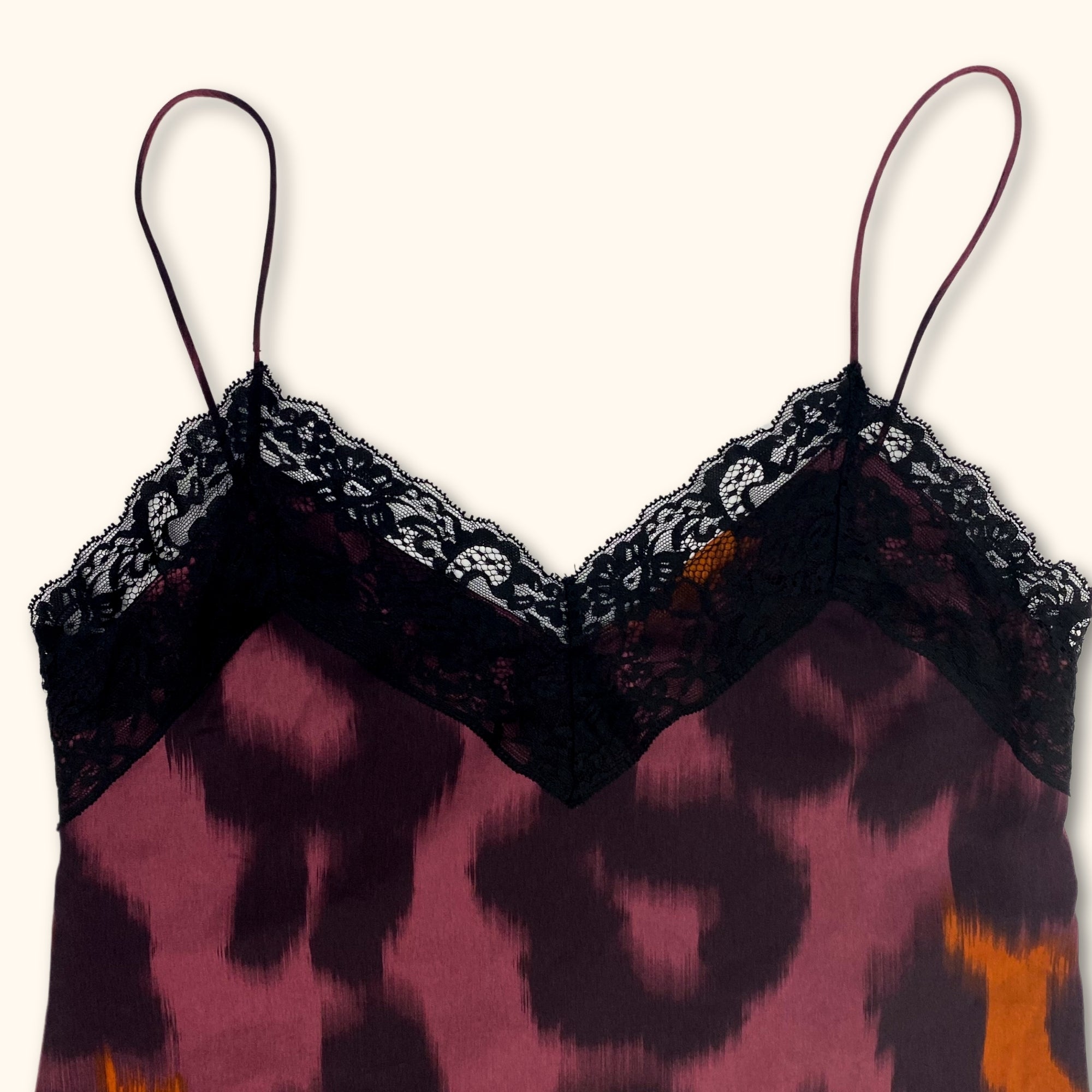 Zara Purple Animal Print Lace Cami Dress - Size Small -  - Dresses