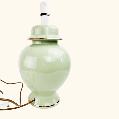 Large Mint Green Ceramic Jar Lamp Base Sunshine Thrift