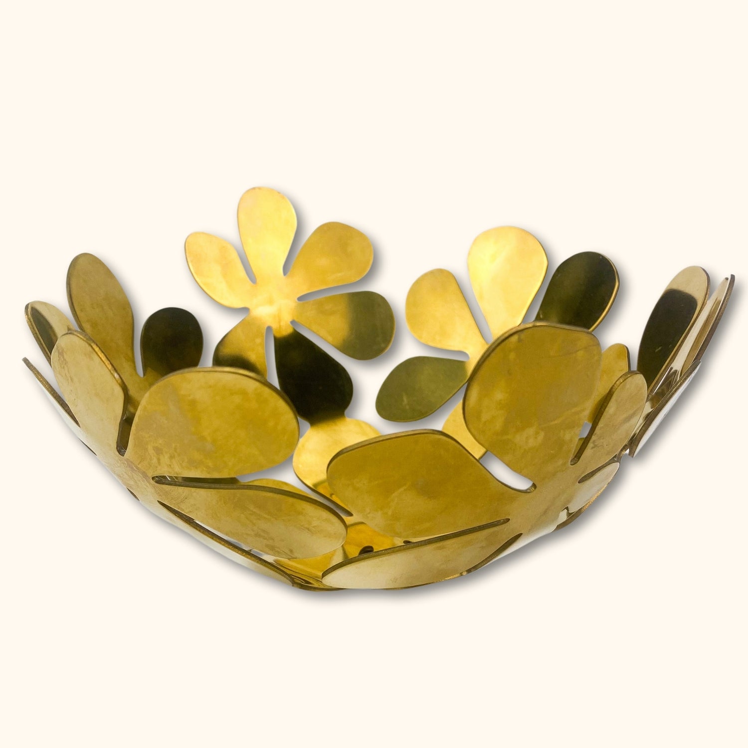 Vintage IKEA Brass Flower Fruit Bowl -  - Fruit Bowl