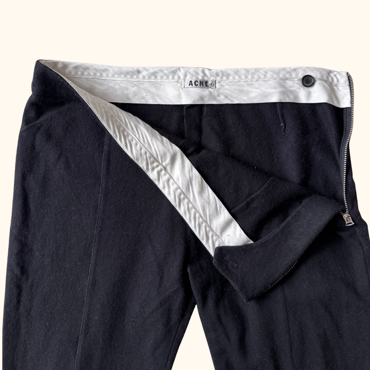 Acne Studios Wool Blend Black Slim Trousers - Size 8