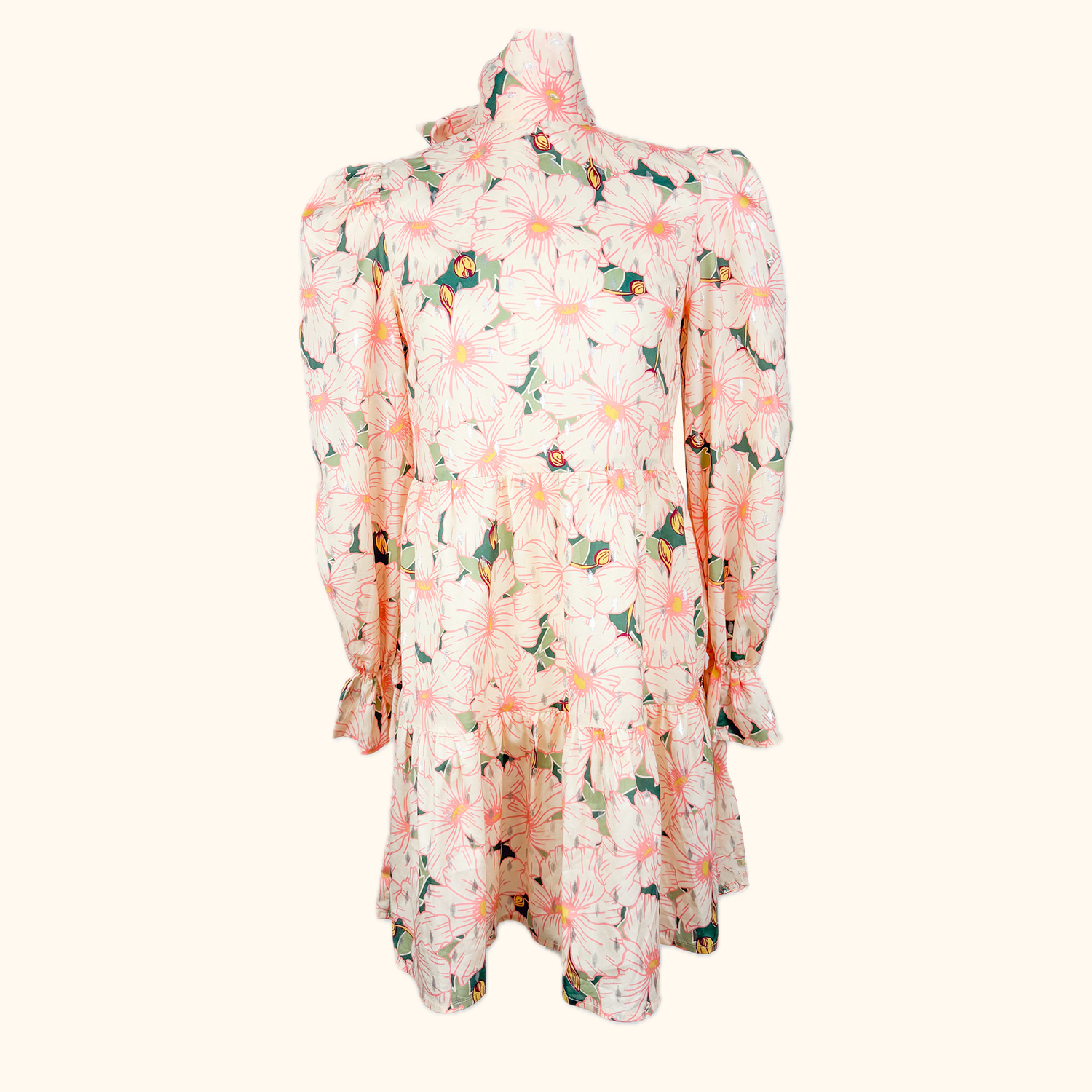 Never Fully Dressed Long Sleeve Tiered Floral Mini Dress - Size 8 Never fully dressed